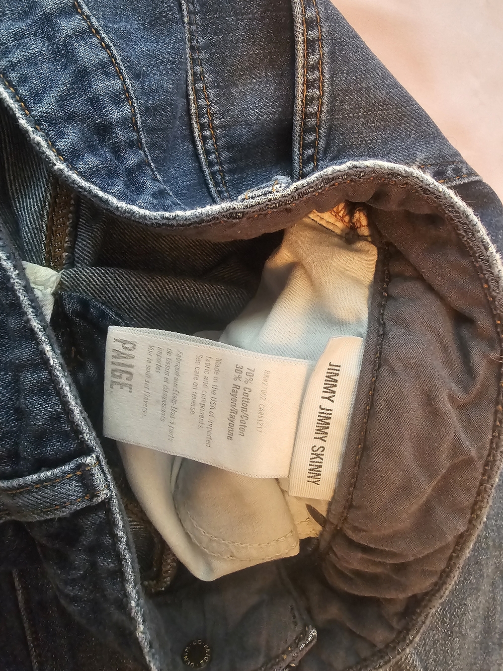 PAIGE Women's Dark Blue Distressed Skinny Jeans - Picture 5 of 5